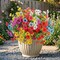 Artificial Flowers Outdoors Spring Faux Flowers UV Resistant Fake Flowers Daisy Plastic Greenery Plnats Outside Bulk for Garden Hanging Planter Patio Porch Home Decor, 12 Bundles (Multicolor)